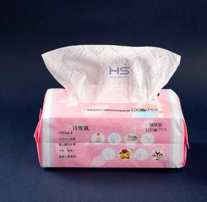 Rayon Disposable Cotton Facial Dry Wipes Hoobkas kev lis kev cai